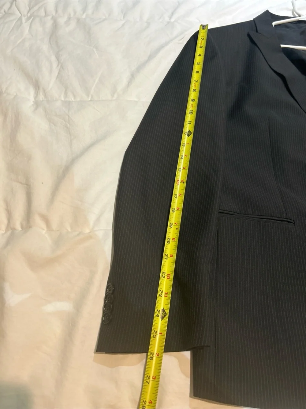 John Varvatos USA Men's Black Wool SoHo Fit 2-Piece Suit Jacket Sz 46R Pants 39R